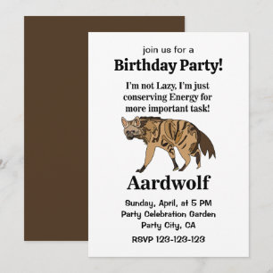 Invitation Anniversaire de l'Esprit Animal Protèle Hyène