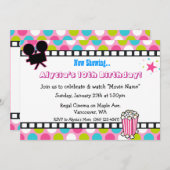 Invitation Anniversaire de l'Étoile de cinéma (Devant / Derrière)