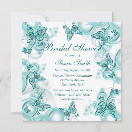 Invitation Anniversaire de l'fiançailles blanc bleu (Devant)