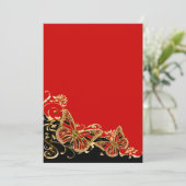 Invitation Anniversaire de l'fiançailles de l'or noir rouge (Debout devant)