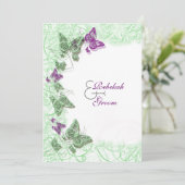 Invitation Anniversaire de l'fiançailles des violets verts (Debout devant)