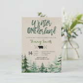 Invitation ANNIVERSAIRE DE L'Hiver rustique (Debout devant)