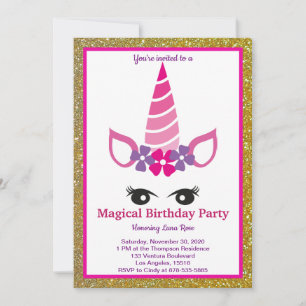 Invitation Anniversaire de Licorne Magique