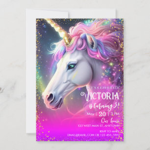 Invitation Anniversaire de Licorne Magique