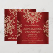 INVITATION ANNIVERSAIRE DE L'INDIEN ROUGE ET OR INSPIRÉ (Devant / Derrière)