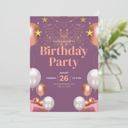 Invitation Anniversaire de l'invitation (Debout devant)