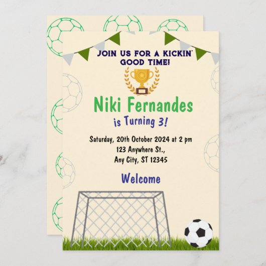 Invitation Anniversaire de l'invitation (Devant / Derrière)