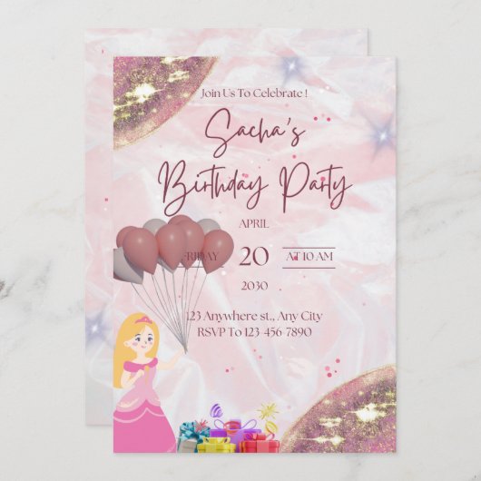 Invitation Anniversaire de l'invitation (Devant / Derrière)