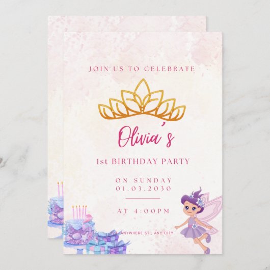 Invitation Anniversaire de l'invitation (Devant / Derrière)