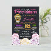 Invitation Anniversaire de l'invitation au crâne de sucre mor (Debout devant)