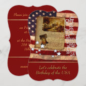 Invitation Anniversaire de l'Invitation de la fête américaine (Devant / Derrière)