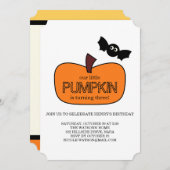Invitation Anniversaire de Little Citrouille Fall (Devant / Derrière)