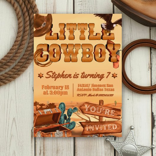 Invitation Anniversaire de Little Cowboy