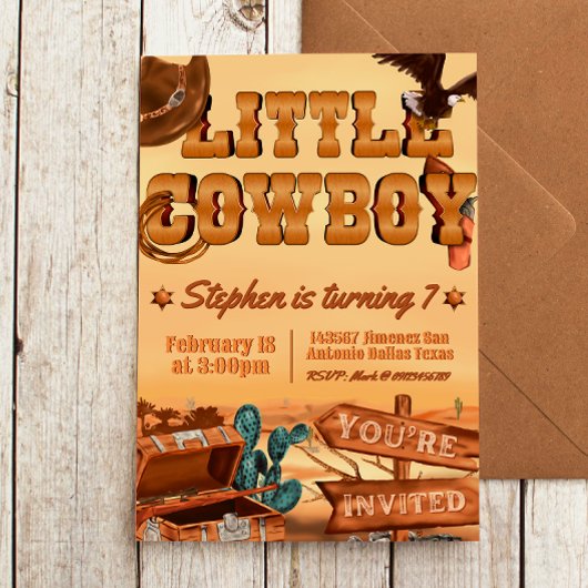 Invitation Anniversaire de Little Cowboy