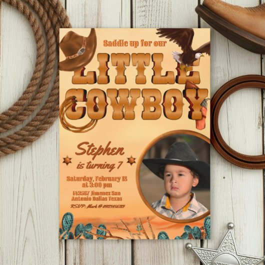 Invitation Anniversaire de Little Cowboy Boy