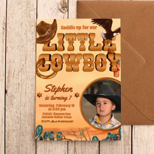 Invitation Anniversaire de Little Cowboy Boy
