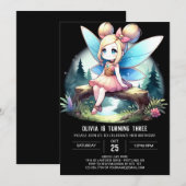 Invitation Anniversaire de Little Cute Fairy (Devant / Derrière)