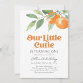 Invitation Anniversaire de Little Cutie Orange Citrus (Devant)