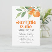 Invitation Anniversaire de Little Cutie Orange Citrus (Debout devant)