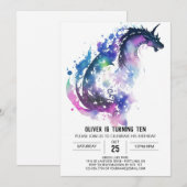 Invitation Anniversaire de Little Dragon Imaginaire (Devant / Derrière)