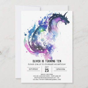 Invitation Anniversaire de Little Dragon Imaginaire