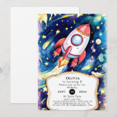 Invitation Anniversaire de Little Enchanted Rocket (Devant / Derrière)