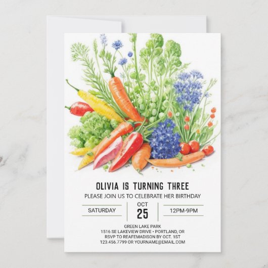 Invitation Anniversaire de Little Green Thumbs (Devant)