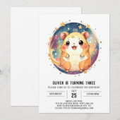 Invitation Anniversaire de Little Hamster en ligne (Devant / Derrière)