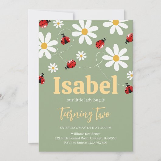 Invitation Anniversaire de Little Ladybug (Devant)