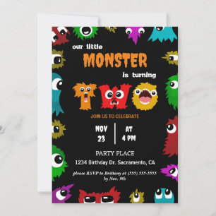 Invitation Anniversaire de Little Monster de deux