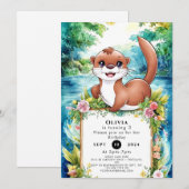 Invitation Anniversaire de Little Otter (Devant / Derrière)