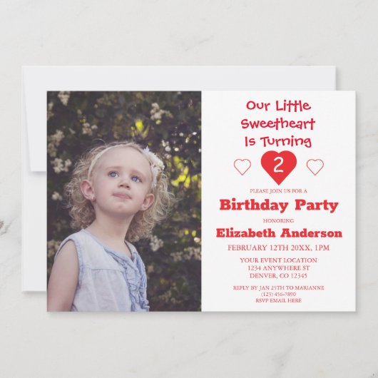 Invitation Anniversaire de Little Sweethee (Devant)