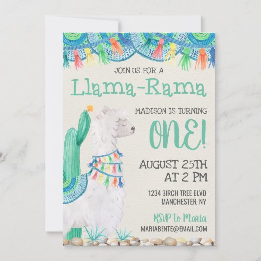 Invitation Anniversaire de Llama-Rama (Devant)