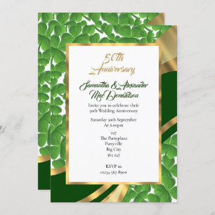 Invitation anniversaire de l'mariage d'or shamrock irlandais