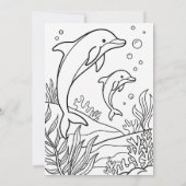 Invitation Anniversaire de l'océan, fête des dauphins de mer (Dos)