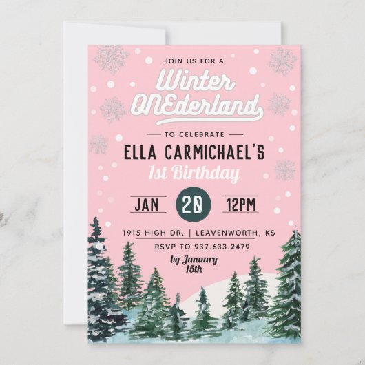 Invitation Anniversaire de l'Onederland d'hiver (Devant)