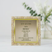 Invitation Anniversaire de l'or Classy Unisex (Debout devant)