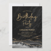 Invitation Anniversaire de l'or noir n'importe quel âge (Devant)