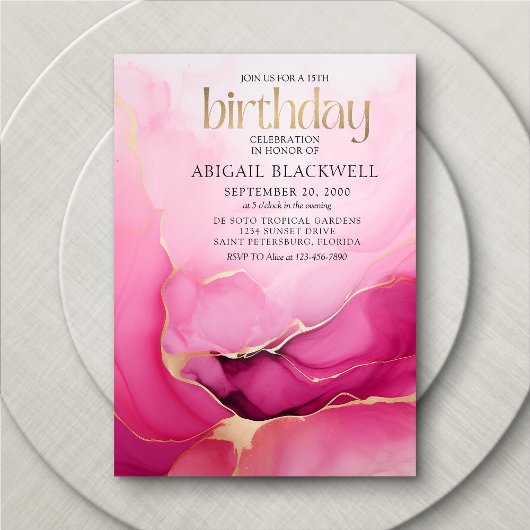 Invitation Anniversaire de l'or rose