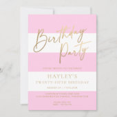 Invitation Anniversaire de l'or rose pâle (Devant)