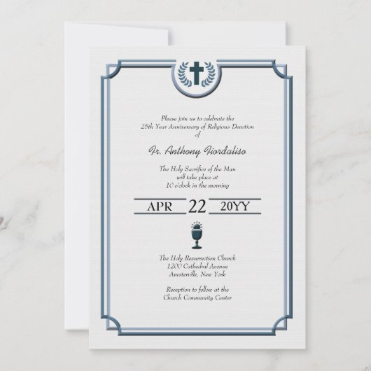 Invitation Anniversaire de l'ordination (Devant)