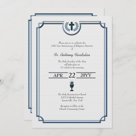 Invitation Anniversaire de l'ordination (Devant / Derrière)