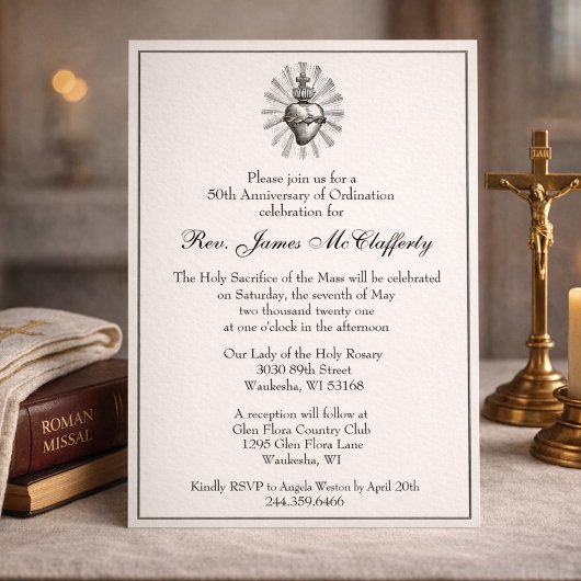 Invitation Anniversaire de l'Ordination des prêtres catholiqu