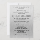 Invitation Anniversaire de l'ordination d'un prêtr (Dos)