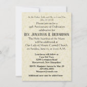 Invitation Anniversaire de l'ordre des prêtres cat (Dos)