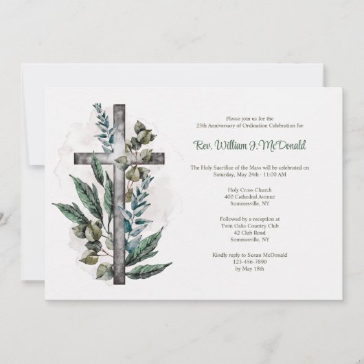 Invitation Anniversaire de l'ordre du prêtre (Devant)