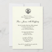 Invitation Anniversaire de l'ordre du prêtre Première messe (Dos)