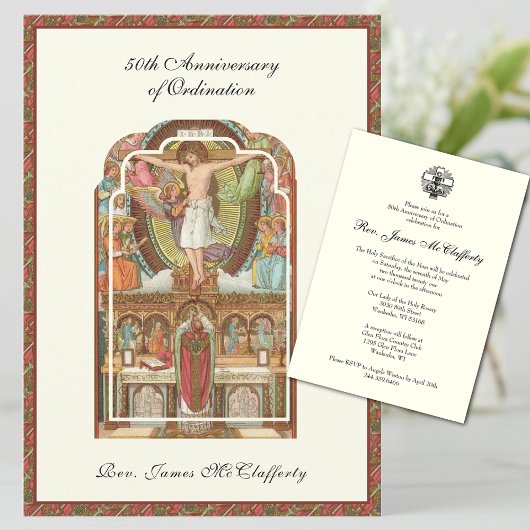 Invitation Anniversaire de l'ordre du prêtre Première messe