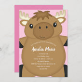 Invitation Anniversaire de l'orignal rose (Devant / Derrière)