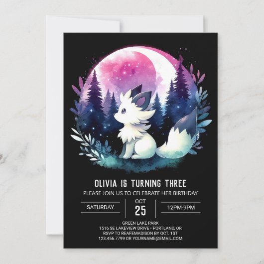 Invitation Anniversaire de loup imprimable (Devant)